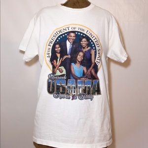 Obama 1st Family Tee Men’s Small White Shirt USA